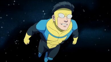 Mark in his blue suit in Invincible Season 3