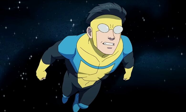 Mark in his blue suit in Invincible Season 3