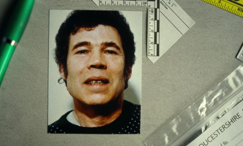 Photo of Molly Martens' arrest, Rose West sitting on Fred West's lap, and FBI image of Osama Bin Laden