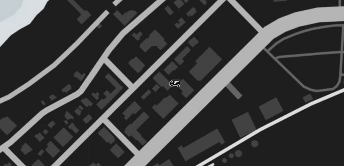 Mapa on -line do GTA com o local da van em Paleto Bay