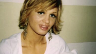 Photo of Molly Martens' arrest, Rose West sitting on Fred West's lap, and FBI image of Osama Bin Laden