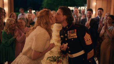 The entire Virgin River cast watching Mel and Jack get married