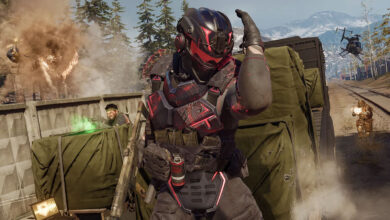 Warzone player with SMG
