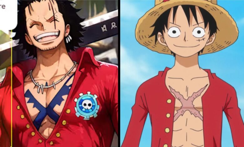 Luffy in One Piece anime poster