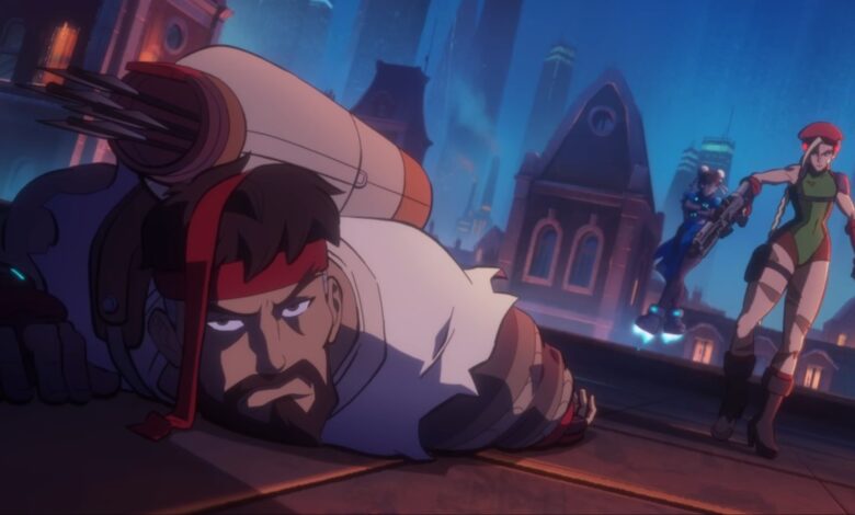 A screenshot featuring the Overwatch 2 Street Fighter 6 event.