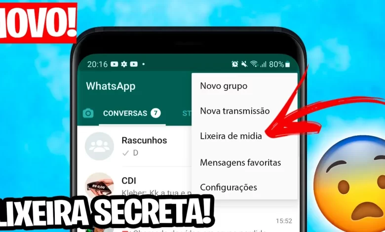 Descubra onde fica a lixeira do WhatsApp
