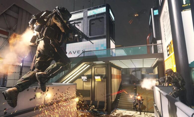 Black Ops 6 character running on wall
