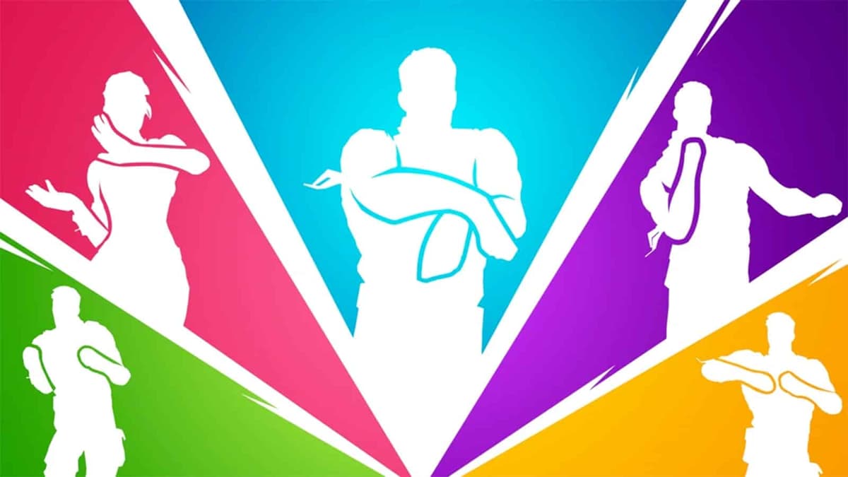 Um pôster para a dança emotas em Fortnite