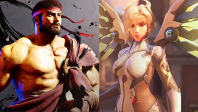 A screenshot featuring the Gundam Wing crossover in Overwatch 2.