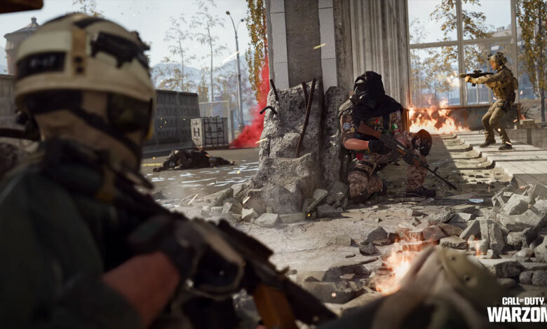 warzone and dexerto logo above best weapons subheader in front of blurred promo art.
