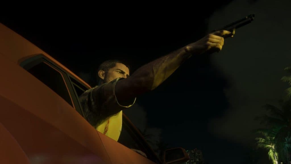 Jason segurando uma pistola GTA 6