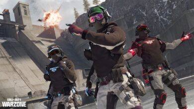 Warzone players taking cover