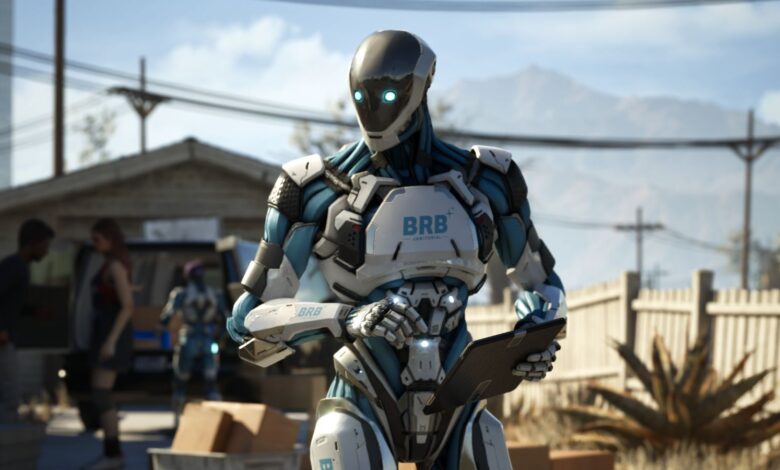 A screenshot featuring the character from MindsEye.