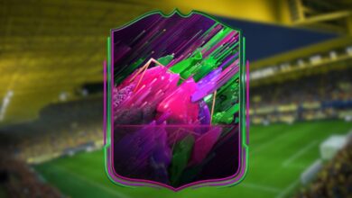 EA FC 25 logo and promo calendar in front of stadium