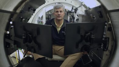 Footage of the Titan submersible wreckage and image of OceanGate CEO Stockton Rush