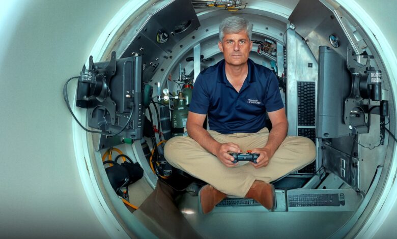 Footage of the Titan submersible wreckage and image of OceanGate CEO Stockton Rush