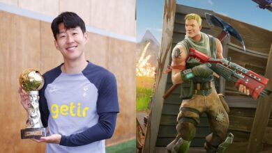 Fortnite characters running from explosion