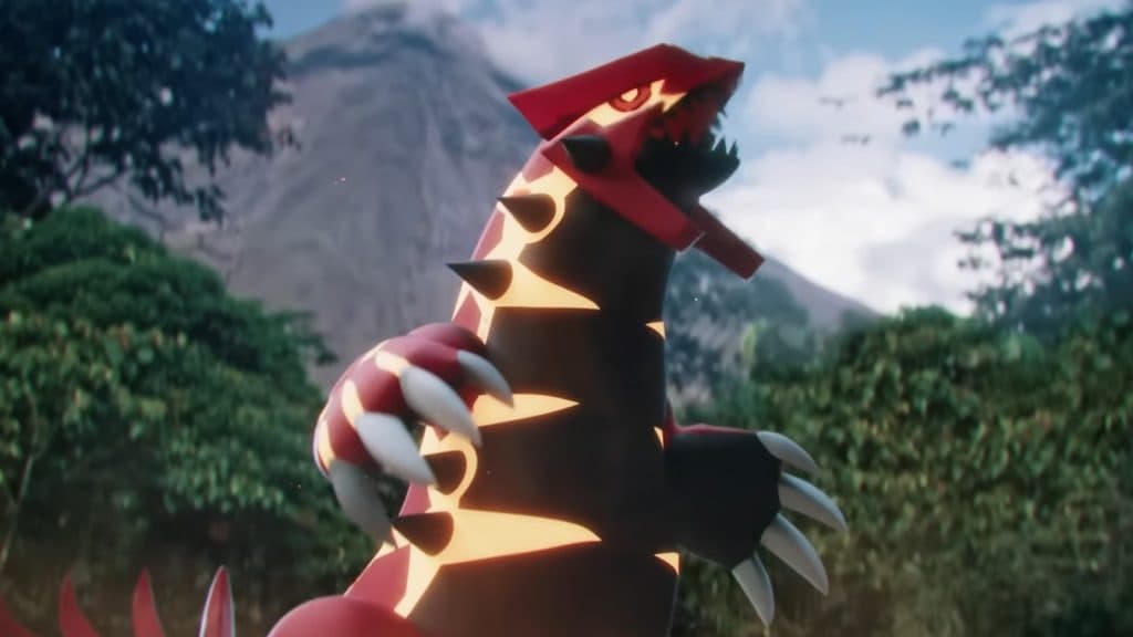 Primal Groudon ligando -se em Pokemon Go.