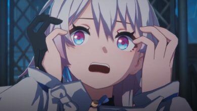 A cinematic screenshot of the Traveler during the 5.1 promotional trailer for Genshin Impact.