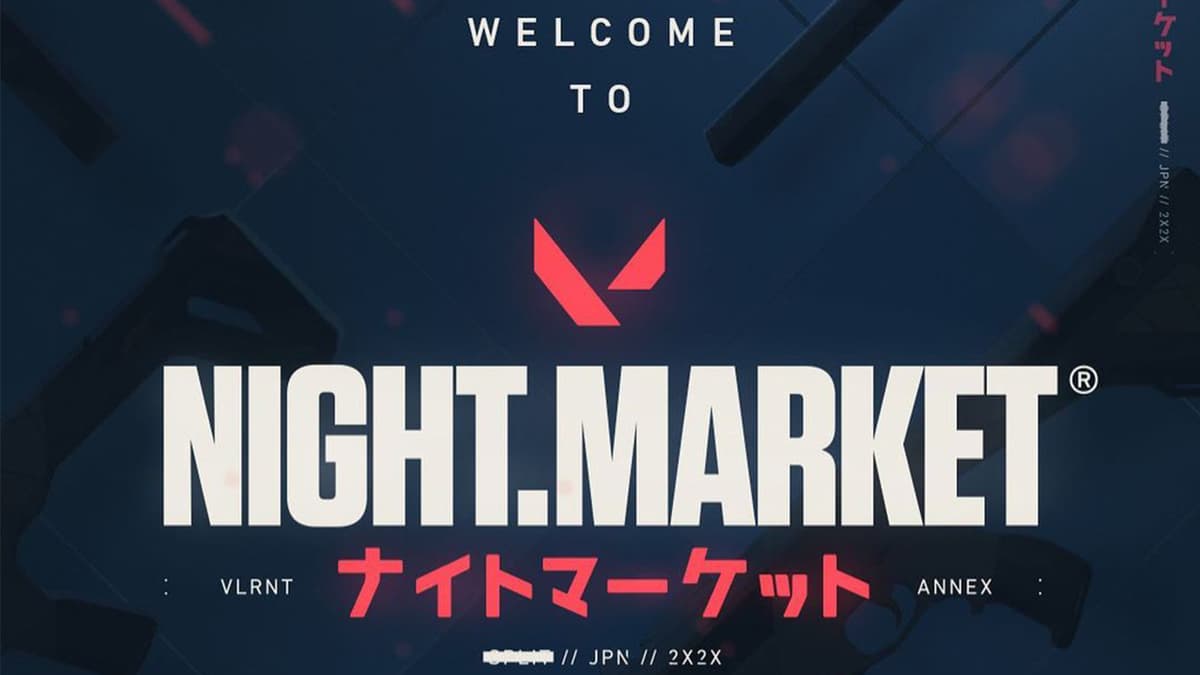 Uma imagem do logotipo do mercado noturno em Valorant.