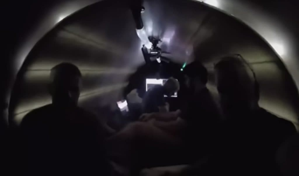Imagem da viagem de teste do titan submersível da Oceangate
