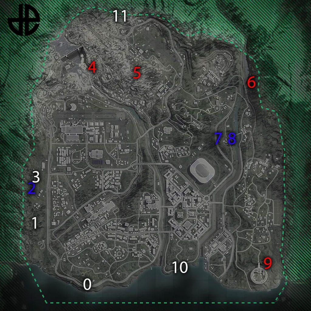 Locais de bunker de WarZone Verdansk
